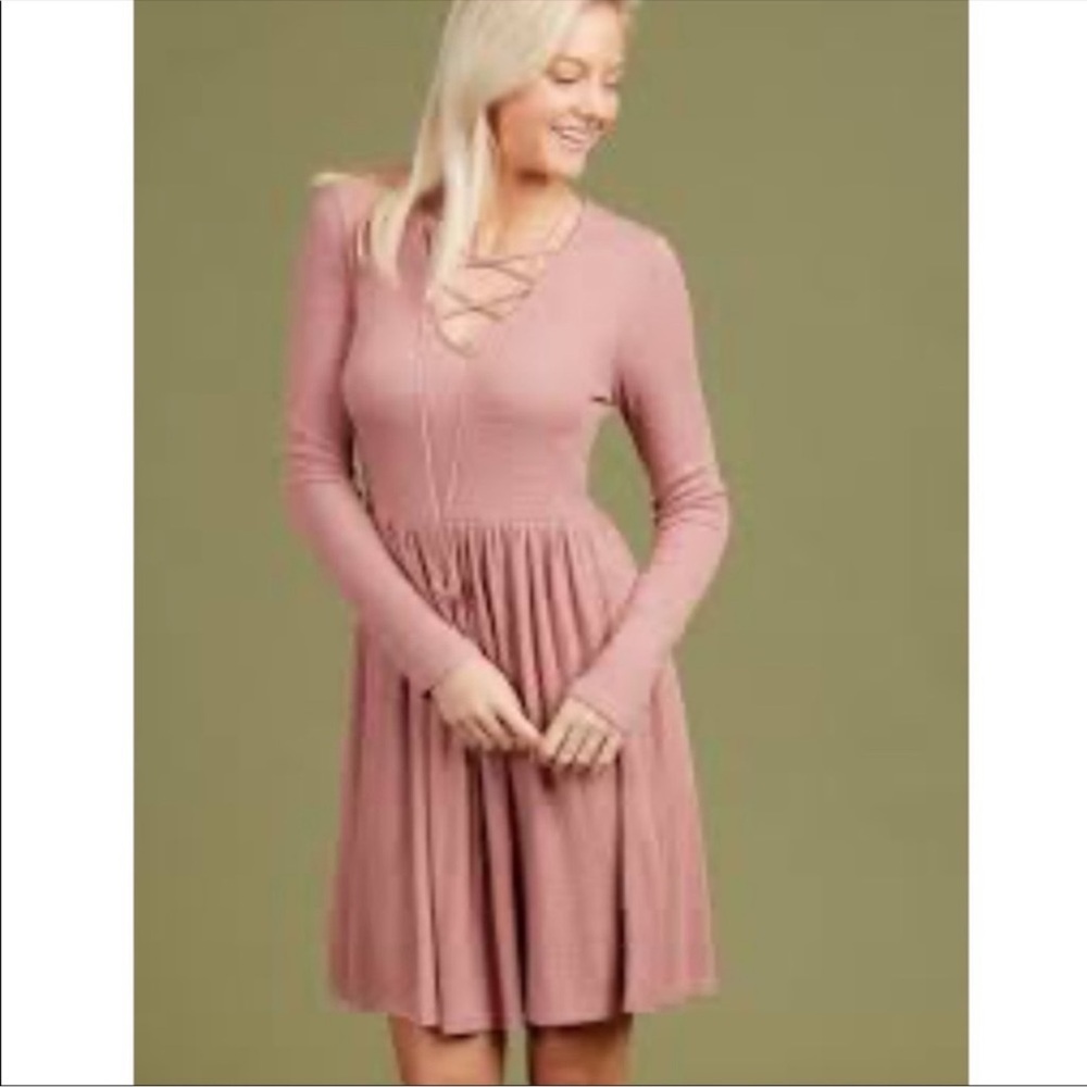 Altar’d State San Mateo Criss Cross Dress Pink Size Small